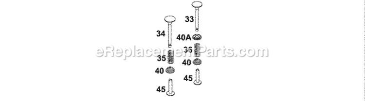 Valve Group Diagram and Parts List for 136217-1018-E1  Briggs and Stratton Engine